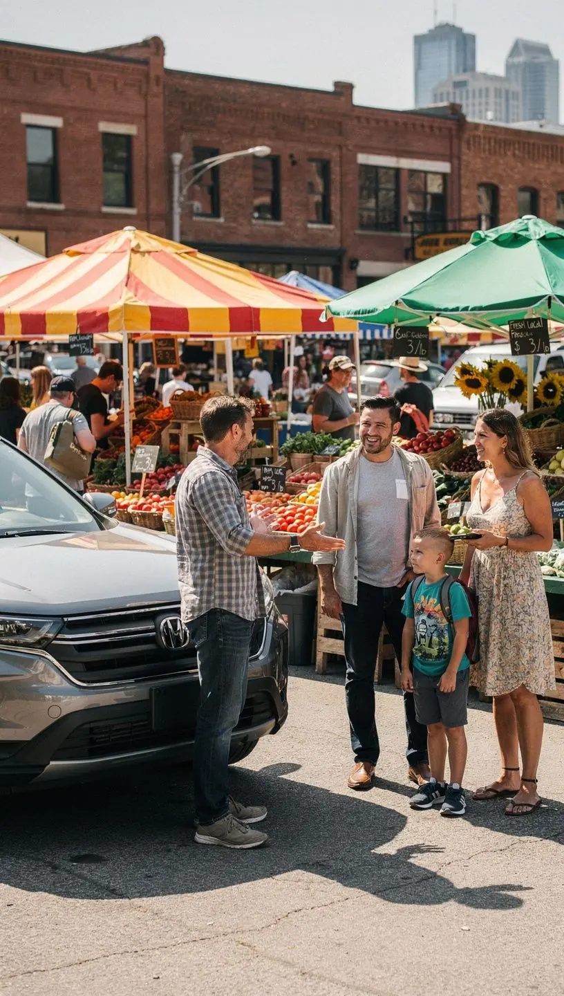 Изображение автомобиля, застрахованного по полису ответственности, на фоне дороги.
